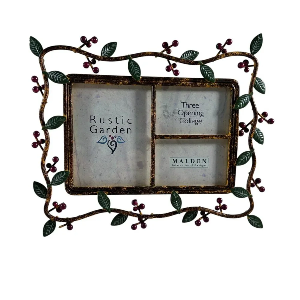 Vintage Malden Rustic Garden Collage Photo Frame Vines Berries Tabletop